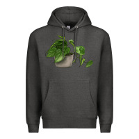Charcoal Heather Philodendron Premium Hoodie - LillyAllenDesigns