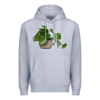 Heather Grey Philodendron Premium Hoodie - LillyAllenDesigns