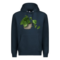 Navy Philodendron Premium Hoodie - LillyAllenDesigns
