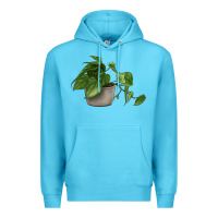 Ocean Blue Philodendron Premium Hoodie - LillyAllenDesigns