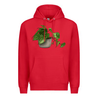 Red Philodendron Premium Hoodie - LillyAllenDesigns