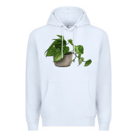 White Philodendron Premium Hoodie - LillyAllenDesigns