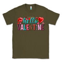 Army Green Hello Valentine Classic Tee - HowdyJamesFarm