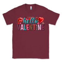 Burgundy Hello Valentine Classic Tee - HowdyJamesFarm