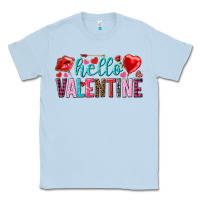 Dusty Blue Hello Valentine Classic Tee - HowdyJamesFarm