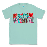 Seafoam Hello Valentine Classic Tee - HowdyJamesFarm