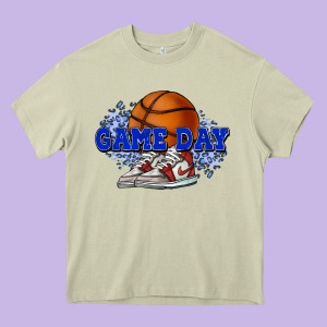 Game Day Basketball Heavy Core Tee Designed By Howdyjamesfarm