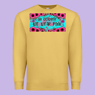 In October We Wear Pink Premium Sweatshirt Designed By Jahusdesignshop