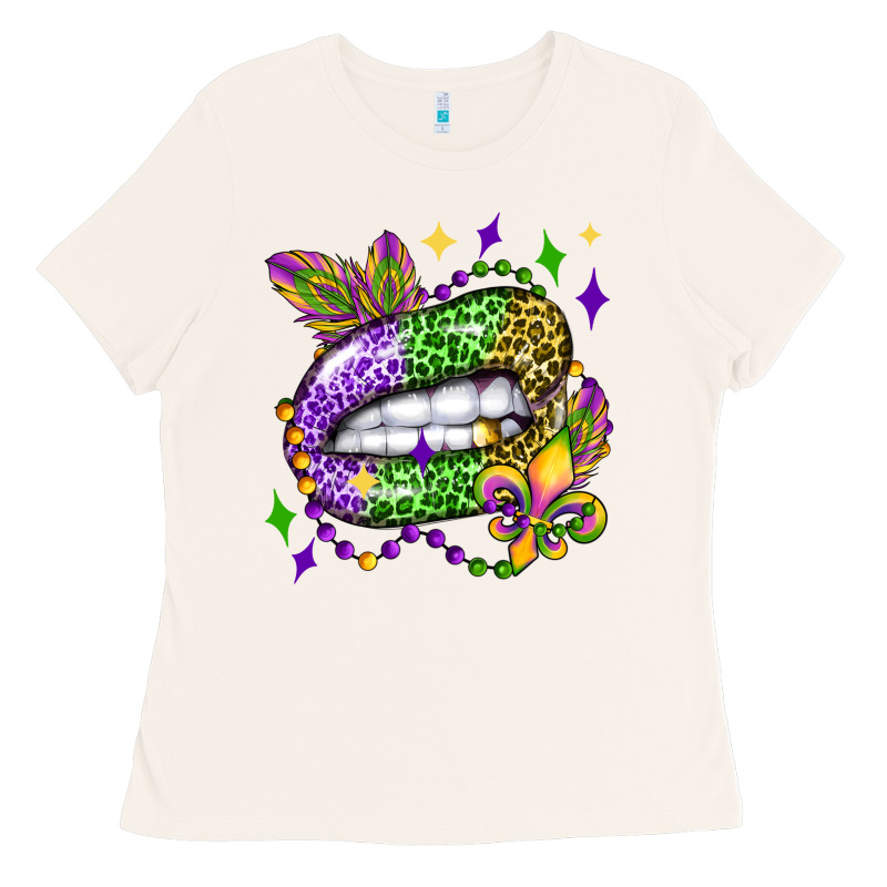 Mardi Gras Lip Olivia Ladies Tee by OliviaCreatesArt | Teevron