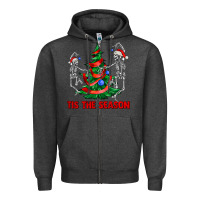 Charcoal Heather tis the season Zipper Hoodie - AdoDesignShop
