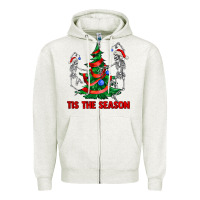 Oatmeal Heather tis the season Zipper Hoodie - AdoDesignShop