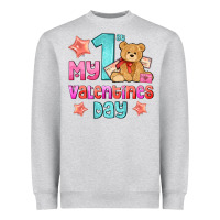 Heather Grey my first valentines day Heavyweight Sweatshirt - AdoDesignShop