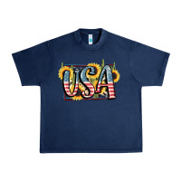 Navy USA 4th of July Urban Heavy Tee - FaDigitalArtStudio