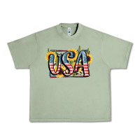 Oil Green USA 4th of July Urban Heavy Tee - FaDigitalArtStudio
