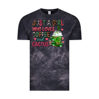 Cloud Black Just A Girl Who Loves Coffee And Cactus Frappe Vintage Tee - FaDigitalArtStudio