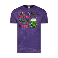 Cloud Purple Just A Girl Who Loves Coffee And Cactus Frappe Vintage Tee - FaDigitalArtStudio