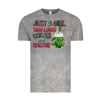 Cloud Rock Just A Girl Who Loves Coffee And Cactus Frappe Vintage Tee - FaDigitalArtStudio