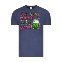 Vintage Denim Just A Girl Who Loves Coffee And Cactus Frappe Vintage Tee - FaDigitalArtStudio