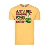 Vintage Mustard Just A Girl Who Loves Coffee And Cactus Frappe Vintage Tee - FaDigitalArtStudio