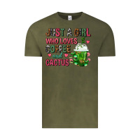 Vintage Olive Just A Girl Who Loves Coffee And Cactus Frappe Vintage Tee - FaDigitalArtStudio