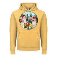 Vintage Mustard Christmas snowman Vintage Hoodie - FaDigitalArtStudio