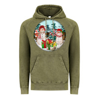 Vintage Olive Christmas snowman Vintage Hoodie - FaDigitalArtStudio