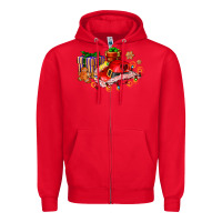 Red cowgirl hat with gifts and cookies Zipper Hoodie - AdoDesignShop