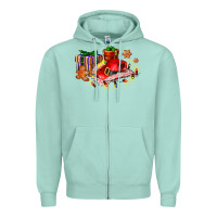 Seafoam cowgirl hat with gifts and cookies Zipper Hoodie - AdoDesignShop