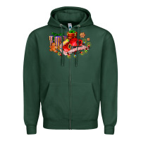 Sports Green cowgirl hat with gifts and cookies Zipper Hoodie - AdoDesignShop