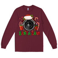 Burgundy santa cam Long Sleeve Tee - FaDigitalArtStudio