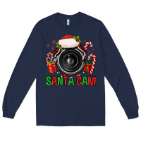 Navy santa cam Long Sleeve Tee - FaDigitalArtStudio