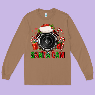Santa Cam Long Sleeve Tee Designed By Fadigitalartstudio