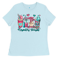 Baby Blue rt respiratory therapist coffee cups Ladies Tee - OliviaCreatesArt