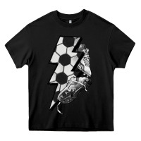 Black Lightning bolt Soccer Heavy Core Tee - HowdyJamesFarm