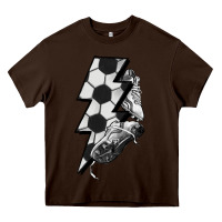 Chocolate Brown Lightning bolt Soccer Heavy Core Tee - HowdyJamesFarm