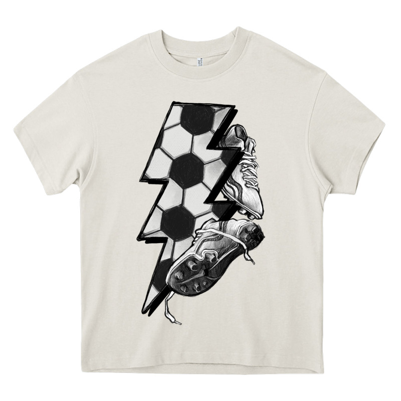 Lightning Bolt Soccer Heavy Core Tee by HowdyJamesFarm | Teevron