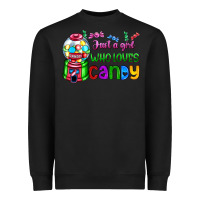 Black just a girl who loves candy Heavyweight Sweatshirt - AdoDesignShop