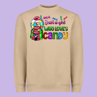 Just A Girl Who Loves Candy Heavyweight Sweatshirt Designed By Adodesignshop