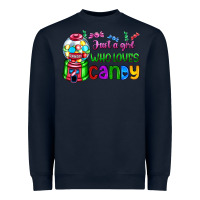 Navy just a girl who loves candy Heavyweight Sweatshirt - AdoDesignShop