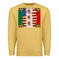 Antique Gold American flag mexico flag sunflower cactus Premium Sweatshirt - JahusDesignShop