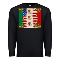 Black American flag mexico flag sunflower cactus Premium Sweatshirt - JahusDesignShop