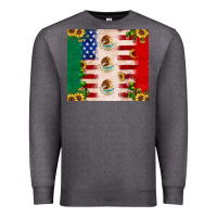 Charcoal Heather American flag mexico flag sunflower cactus Premium Sweatshirt - JahusDesignShop