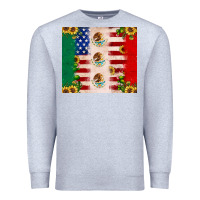 Heather Grey American flag mexico flag sunflower cactus Premium Sweatshirt - JahusDesignShop