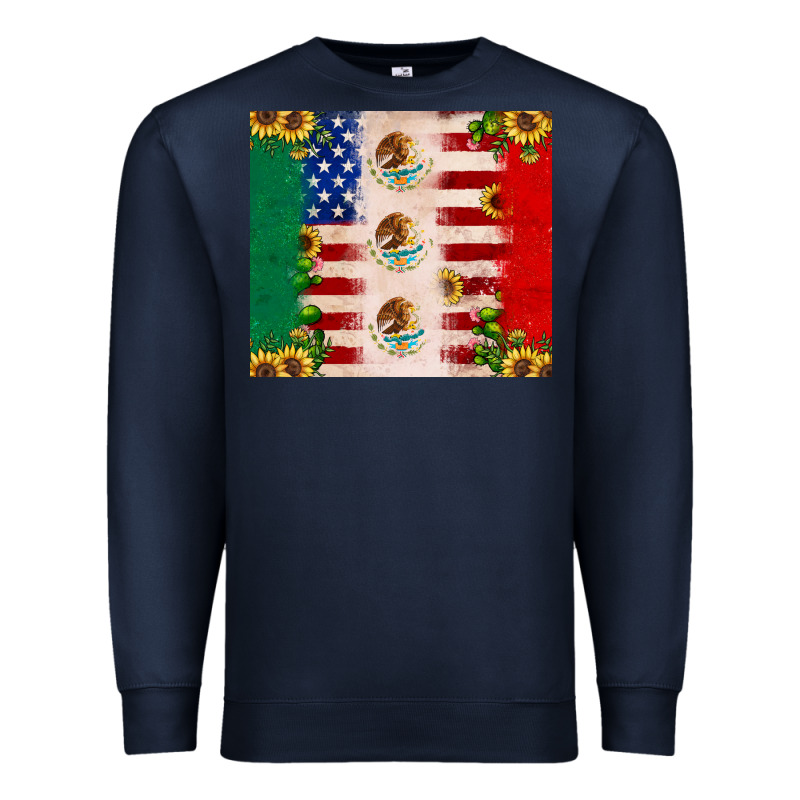 American Flag Mexico Flag Sunflower Cactus Premium Sweatshirt by JahusDesignShop | Teevron