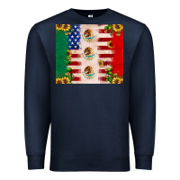Navy American flag mexico flag sunflower cactus Premium Sweatshirt - JahusDesignShop
