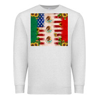 Oatmeal Heather American flag mexico flag sunflower cactus Premium Sweatshirt - JahusDesignShop