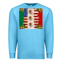Ocean Blue American flag mexico flag sunflower cactus Premium Sweatshirt - JahusDesignShop