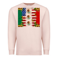 Pale Pink American flag mexico flag sunflower cactus Premium Sweatshirt - JahusDesignShop