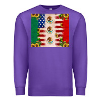 Purple American flag mexico flag sunflower cactus Premium Sweatshirt - JahusDesignShop
