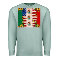 Seafoam American flag mexico flag sunflower cactus Premium Sweatshirt - JahusDesignShop